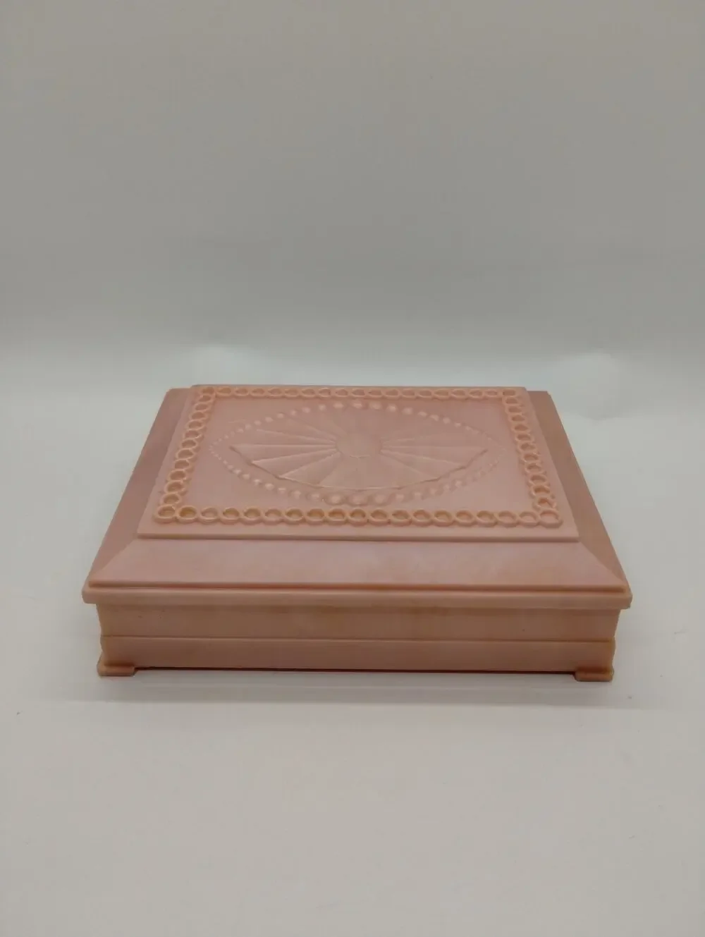 Vintage Pink Pearl - Lidded Plastic Trinket Box DuBois Co. Cincinnati - 5